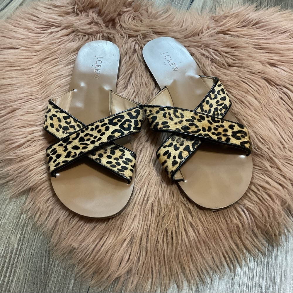 J. Crew Cheetah Print Sandals Size 9